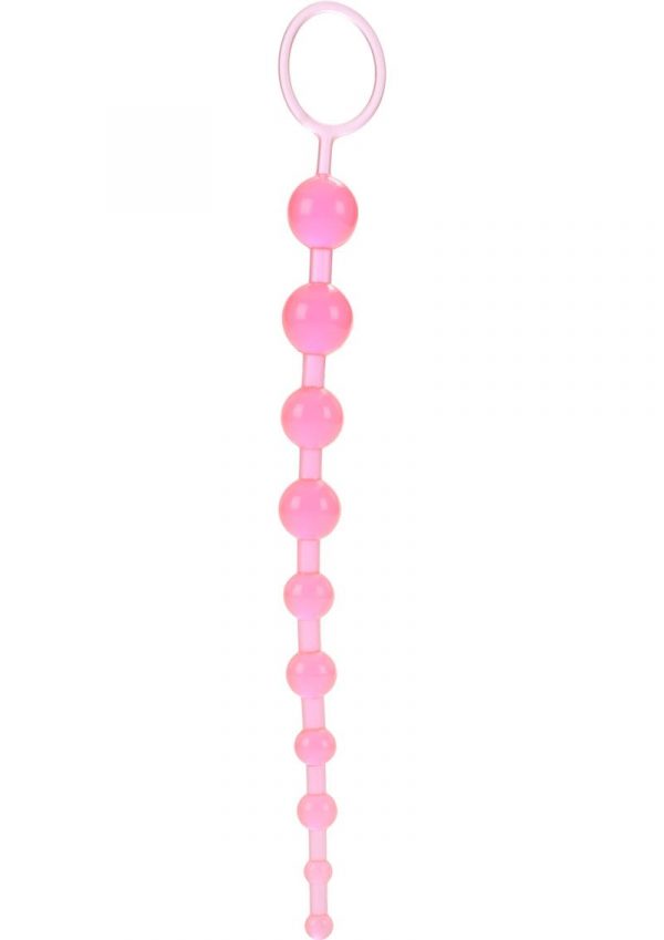 X 10 Beads Graduated Anal Beads 11 Inch Pink