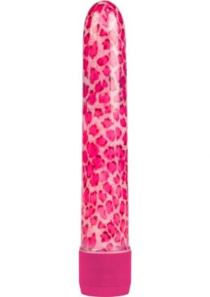 HOUSTONS PINK LEOPARD  MASSAGER 6.5 INCH PINK