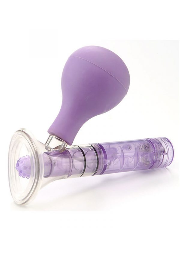 PENETRATIONG MINI CLITORAL PUMP WITH ADJUSTABLE STIMULATOR PURPLE