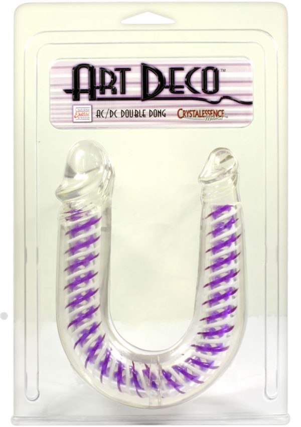 Art Deco AC DC Double Dong Waterproof 12.25 Inch Purple