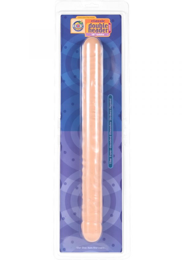 Classic Double Header Veined Dong 18 Inch Flesh
