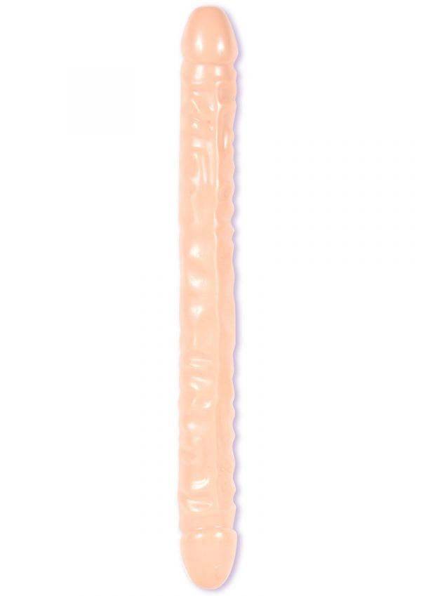 Classic Double Header Veined Dong 18 Inch Flesh