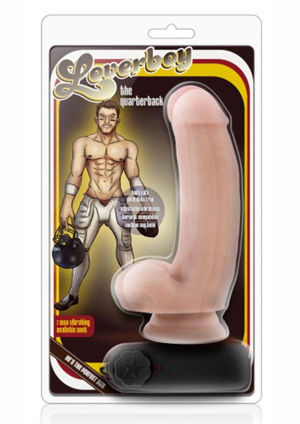 Loverboy Quarterback Realistic Vibrating Cock Vanilla 7 Inches