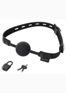 Sincerely Sportsheets Locking Lace Ball Gag Silicone Black