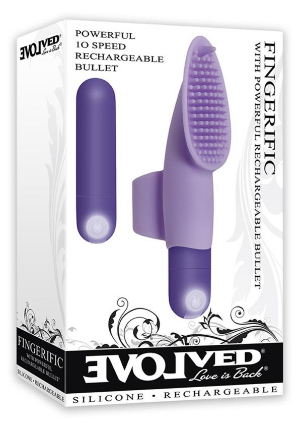 Fingerific Silicone Finger Clitoral Stimulator Rechargeable Waterproof Purple