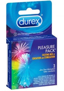 Durex Pleasure Pack  Lubricated Latex Condoms 3-Pack