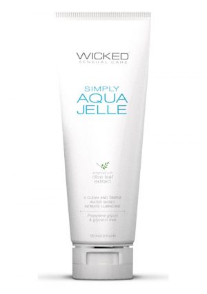 Wicked Sensual Care Simply Aqua Jelle With Olive Leaf Extract 4 Ounce Tube