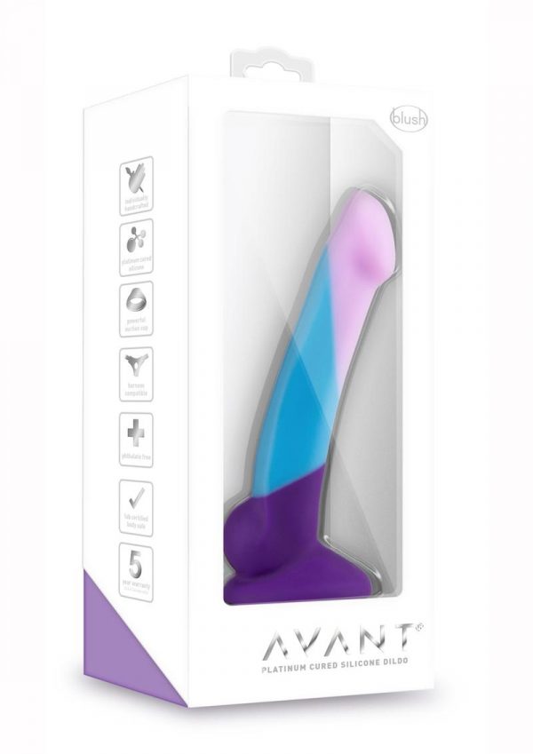 Avant D16 Purple Haze Platinum Cured Silicone Dildo Multi-Color 6.5 Inches