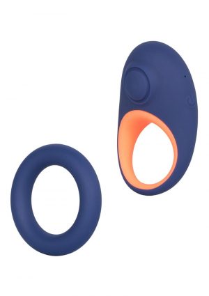 Link Up Verge Silicone Thumping Cockring And Support Ring USB Rechargeable Blue/Pink