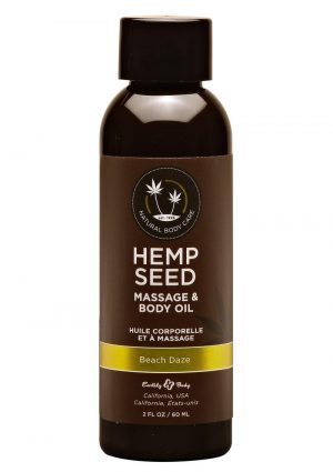 Earthly Body Hemp Seed Massage And Body Oil Beach Daze 2oz