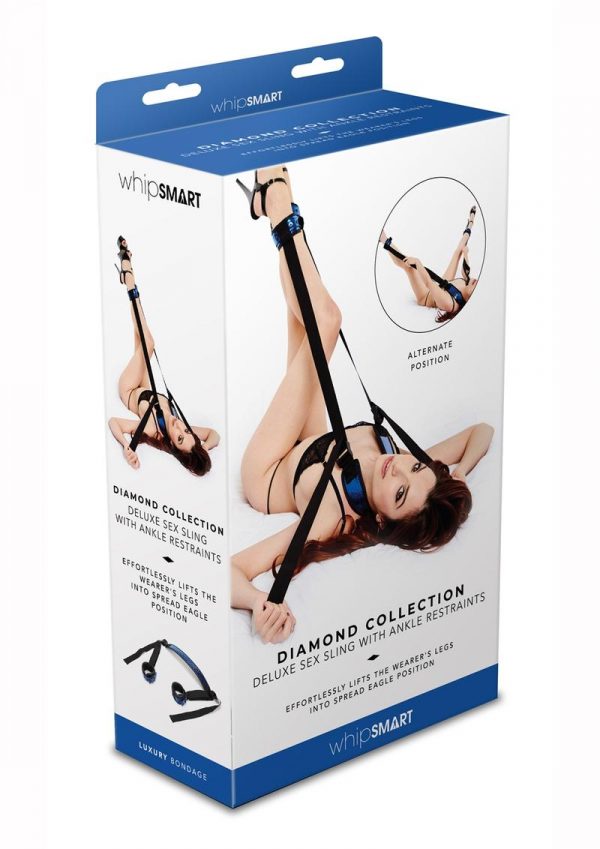 Whipsmart Deluxe Sex Sling with Ankle Restraints - Blue