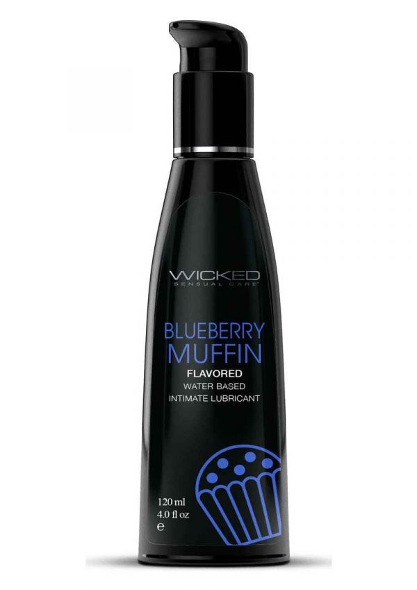 Wicked Aqua Water Based Flavored Lubricant Blueberry Muffin 4oz