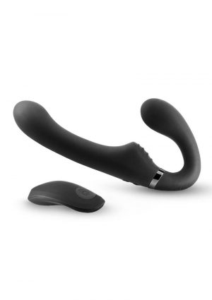 Shi/Shi Mignight Rider Rechargeable Silicone Dual End Strapless Strap-On - Black