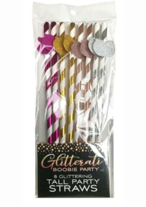 Glitterati Boobie Party Tall Party Straws (8 per Pack) - Assorted Color