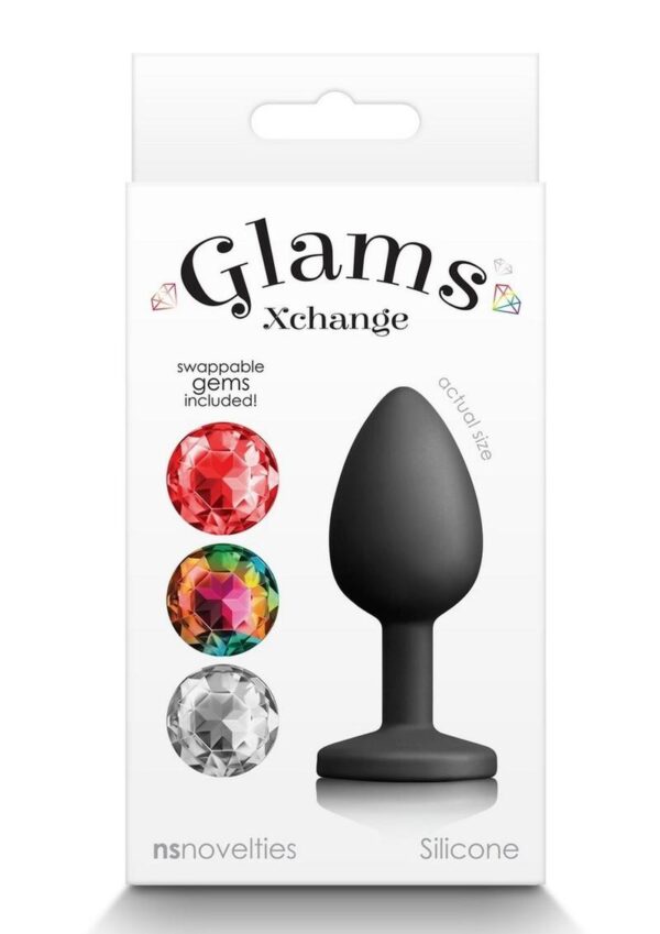 Glams Xchange Round Silicone Anal Plug - Small - Black