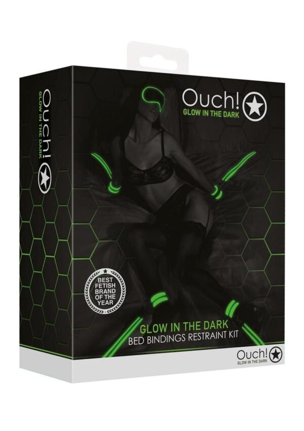 Ouch! Bed Bindings Restraint Kit Glow in the Dark - Green