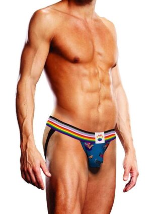 Prowler Spring/Summer 2023 Pixel Art Gay Pride Collection Jock - Medium - Blue/Multicolor