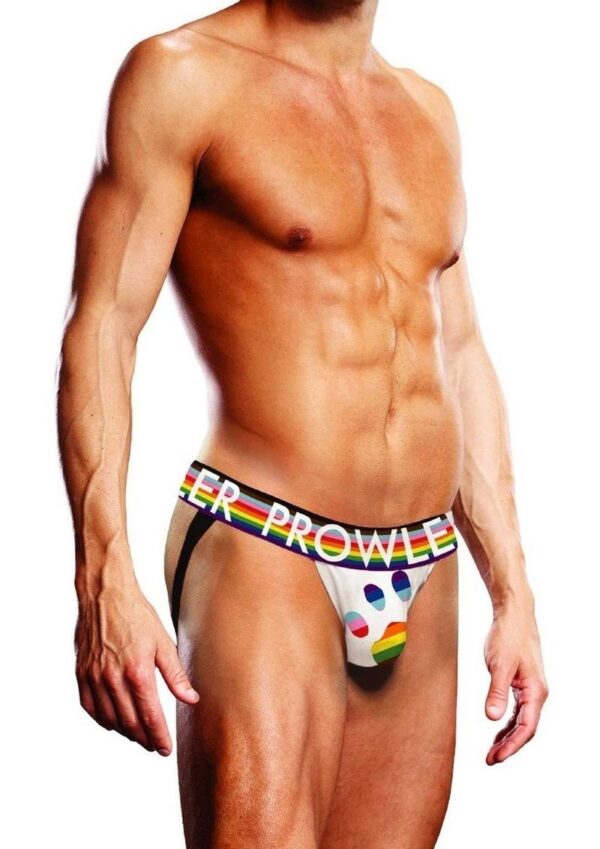 Prowler White Oversized Paw Jock - XXLarge - White/Rainbow