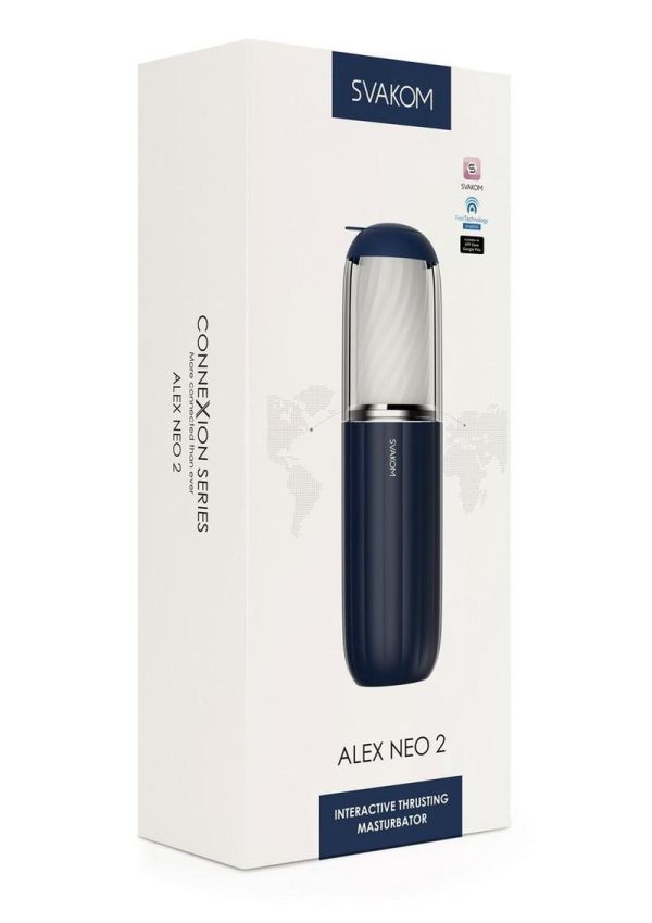 Svakom Alex Neo 2 Interactive Thrusting Rechargeable Masturbator - Black