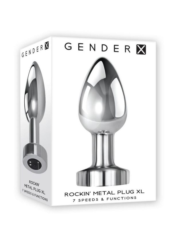 Gender X Rockin Rechargeable Metal Plug - XLarge - Silver