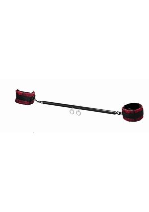 Secret Kisses Rosegasm Spreader Bar Set with Ankle Cuffs and Blindfold - Red/Black