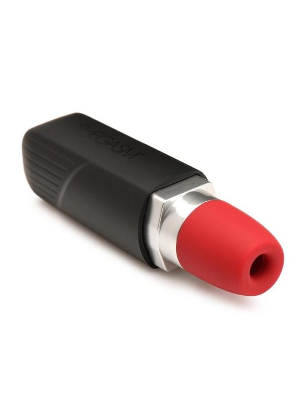 Shegasm Pocket Pucker Silicone Rechargeable Lipstick Clitoral Stimulator - Red/Black