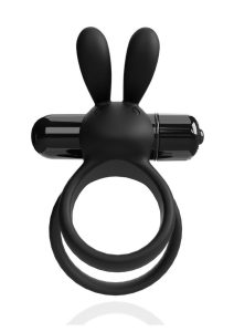 4B Ohare XL Silicone Rabbit Vibrating Cock Ring - Black