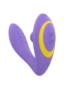 Romp Reverb Rechargeable Silicone G-Spot Vibrator with Clitoral Air Stimulator - Purple