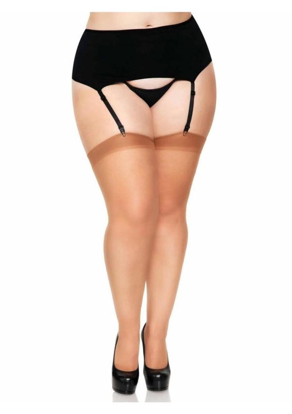 Leg Avenue Sheer Stocking - Plus Size - Tan