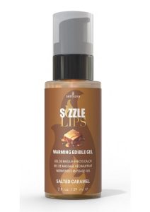 Sizzle Lips Warming Edible Gel Salted Caramel 2oz