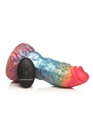 Creature Cocks Phoenix Vibrating Rechargeable Silicone Dildo - Rainbow