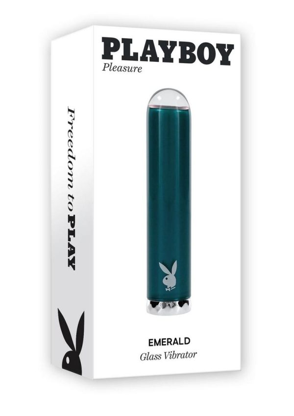 Playboy Emerald Rechargeable Silicone Vibrator - Green