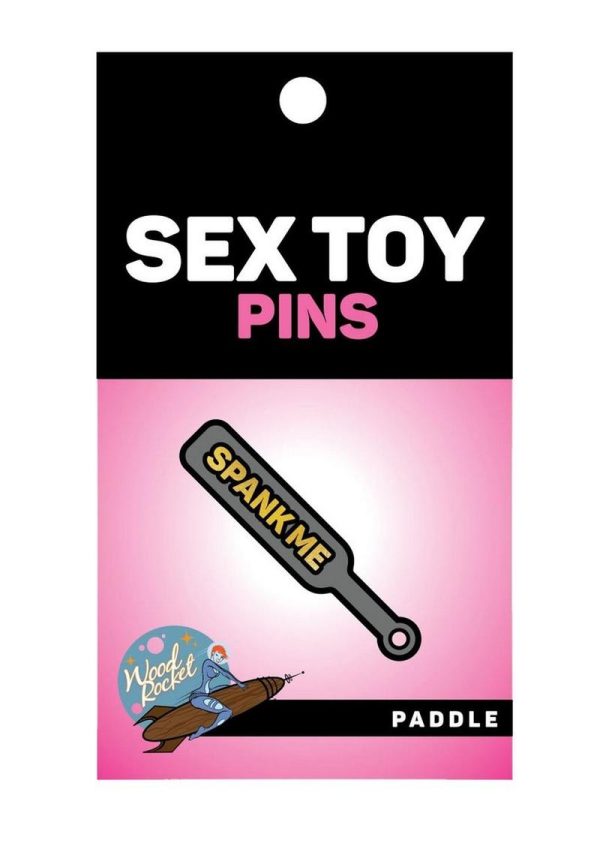 Paddle Spank Me Enamel Pin - Yellow/Grey