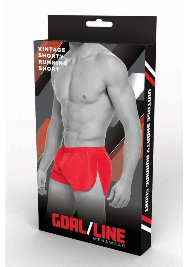 Goal Line Extreme Split Booty Shorts - Small/Medium - Red