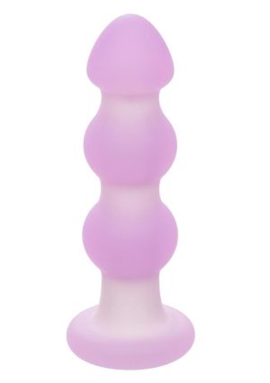 Lavender Haze Beaded Probe Silicone Rechargeable Anal Plug - Purple/White