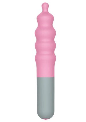 Rock Candy Bubble Gusher Rechargeable Silicone Clitoral Vibrator - Pink/Gray