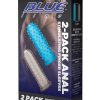 Blue Line Anal Stimulating Finger Sleeves (2 Pack) - Blue/Black