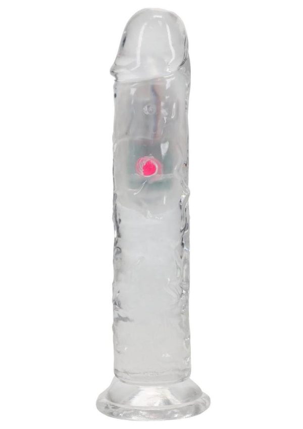 RealRock Vibrating LED Wireless Rechargeable Remote Control Straight Cock 7in - Clear