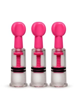 Size Matters MAXtwist Clit and Nipple Triple Sucker Set - Pink