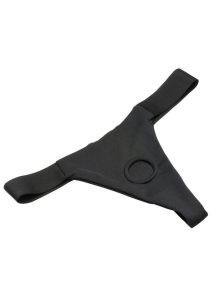 Bedroom Bliss Chérie Thong Strap-On Panty Harness - Small - Black