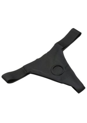 Bedroom Bliss Chérie Thong Strap-On Panty Harness - Medium - Black