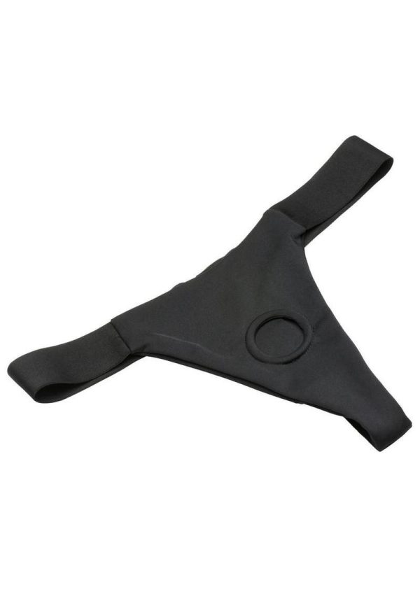 Bedroom Bliss Chérie Thong Strap-On Panty Harness - Medium - Black