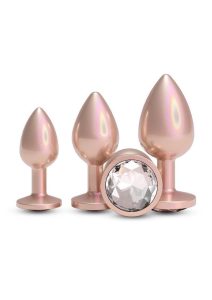Rear Assets Tapered Trainer Chrome Plated Anal Plugs Kit (3pc Set) - Tan