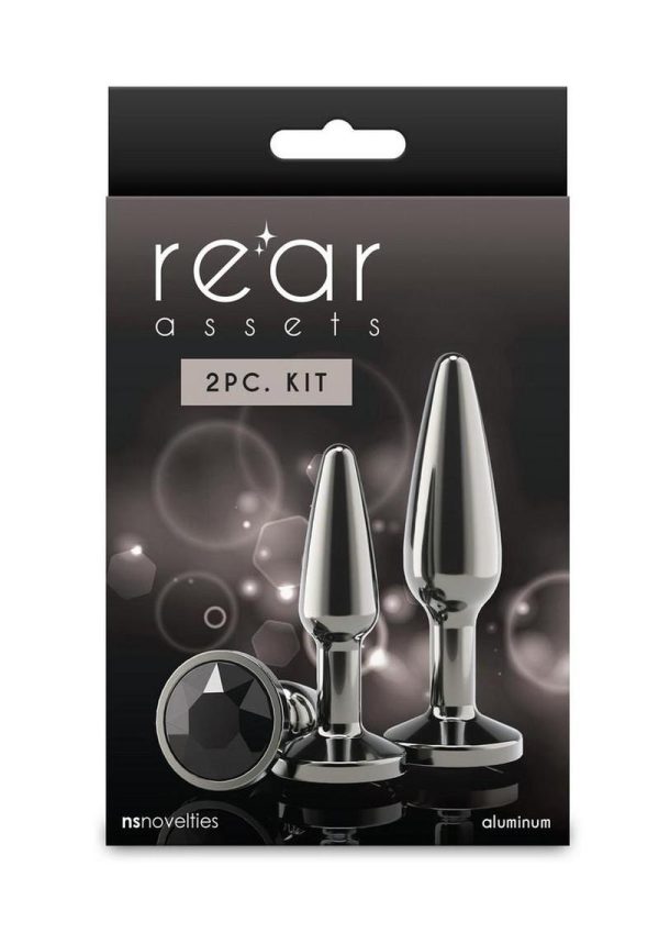 Rear Assets Tapered Trainer Chrome Plated Anal Plugs Kit (3pc Set) - Gray