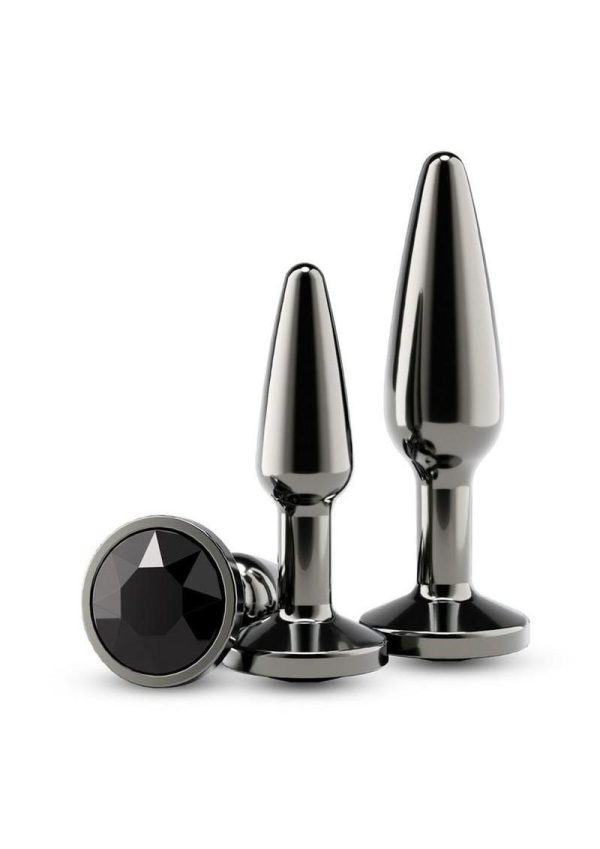 Rear Assets Tapered Trainer Chrome Plated Anal Plugs Kit (3pc Set) - Gray