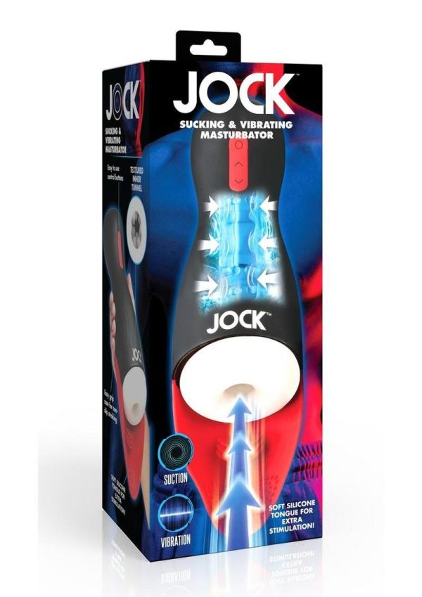 JOCK Sucking and Vibrating Rechargeable Masturbator - General Orifice - Black/Red/White