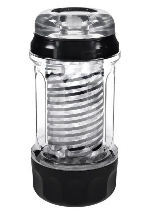 Playboy Spring Fling Rechargeable Stroker - Large - Clear/Black