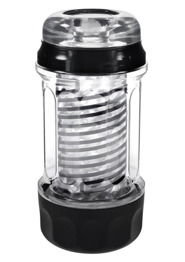 Playboy Spring Fling Rechargeable Stroker - Large - Clear/Black