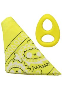 Rock Solid The Code Silicone Cock Ring with Bandana - Yellow/Black