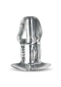 Master Series Dicked Hollow Anal Plug - Medium - Clear